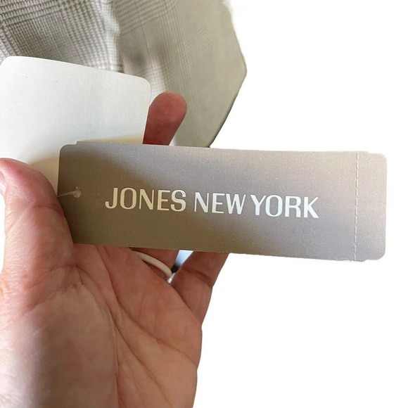 Jones New York Women’s Double Breasted Suit Jacket Coat Gray Plaid Size 10 New - Picture 7 of 10